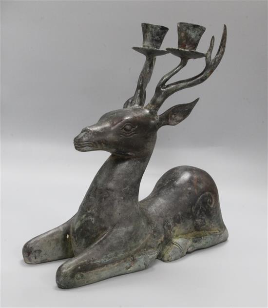A deer candelabra, height 40cm, width 38cm